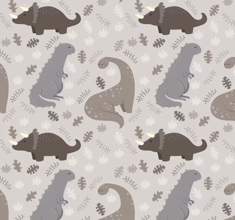 Grått mönster Rullgardin dinosaurie - Tenstickers