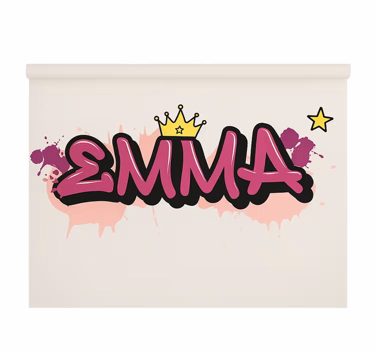 Rosa anpassad graffiti Rrullgardin barn - Tenstickers