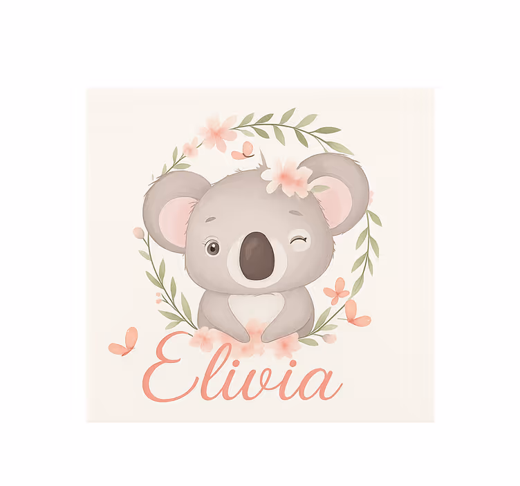 Koala med namn Rullgardin personlig - Tenstickers