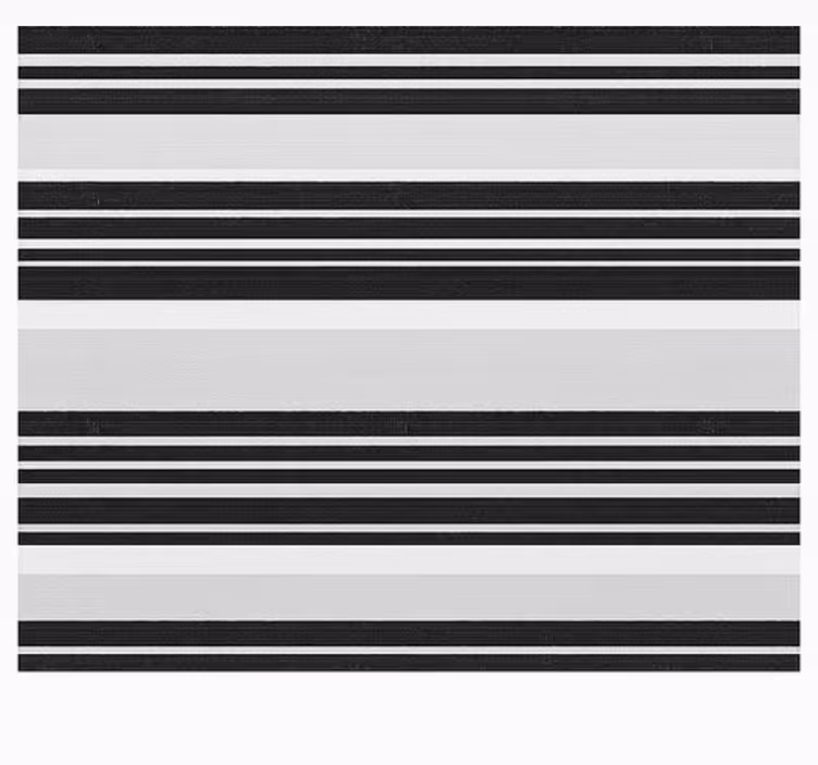 righe bianco nero Rullgardin badrum - Tenstickers