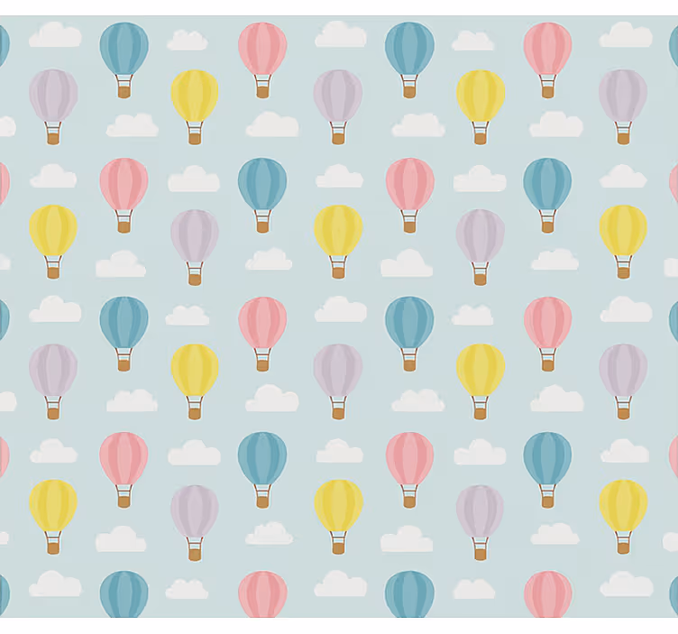 Blå luftballonger Rrullgardin barn - Tenstickers