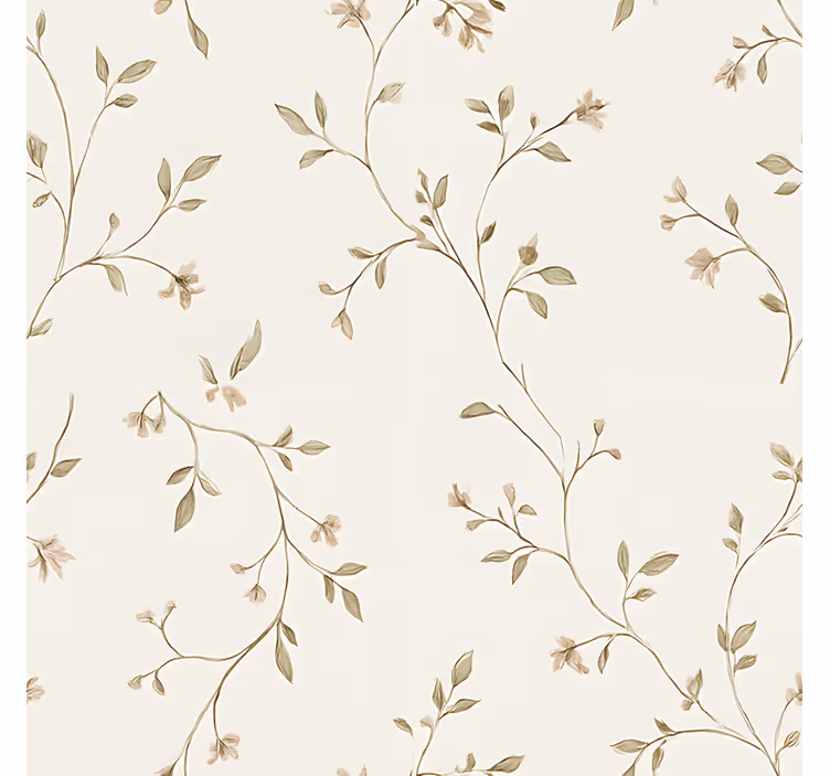 Vit bakgrund med blommor Rullgardin vardagsrum - Tenstickers