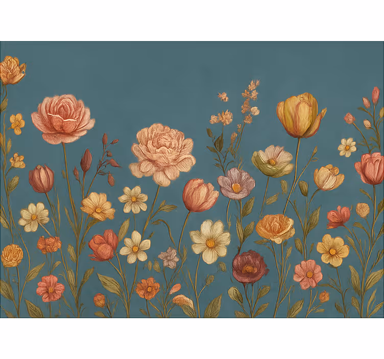 Jordig blomsteräng Rullgardin huvudsovrum - Tenstickers