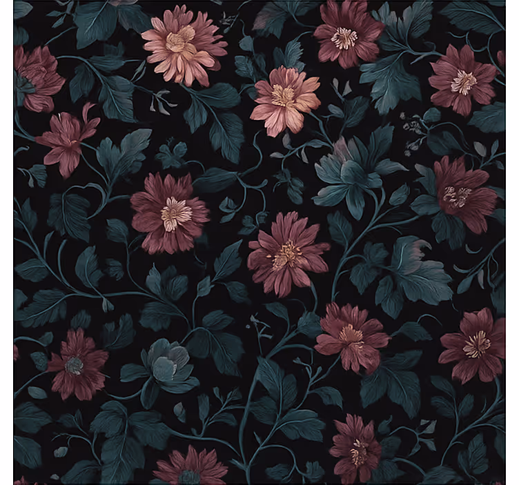 Mörka vintagebotaniska dofter Rullgardin hemmakkontor - Tenstickers
