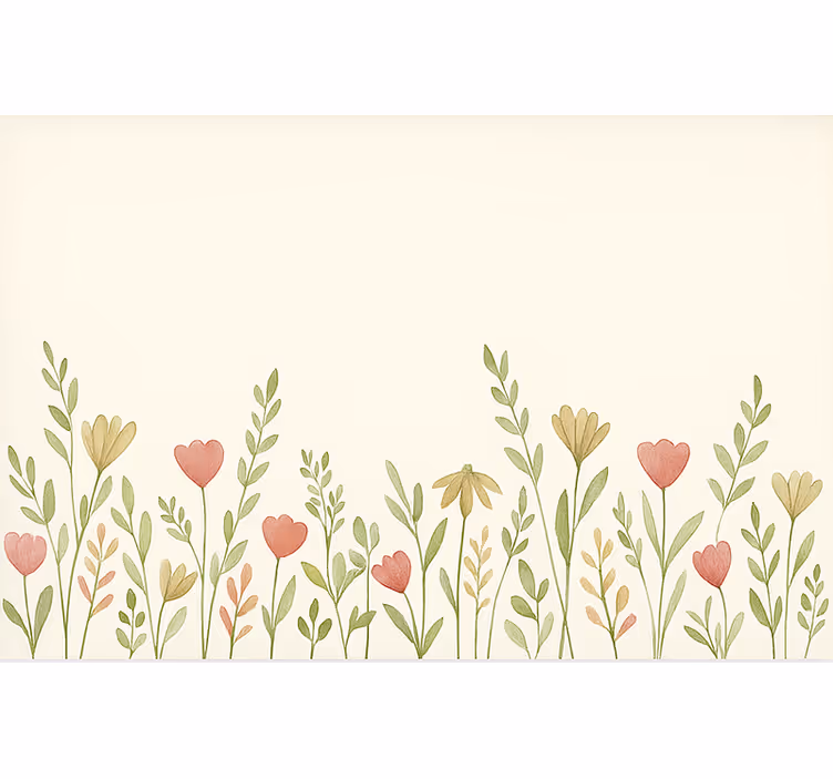 Fältblommor gränsen Rullgardin kök - Tenstickers