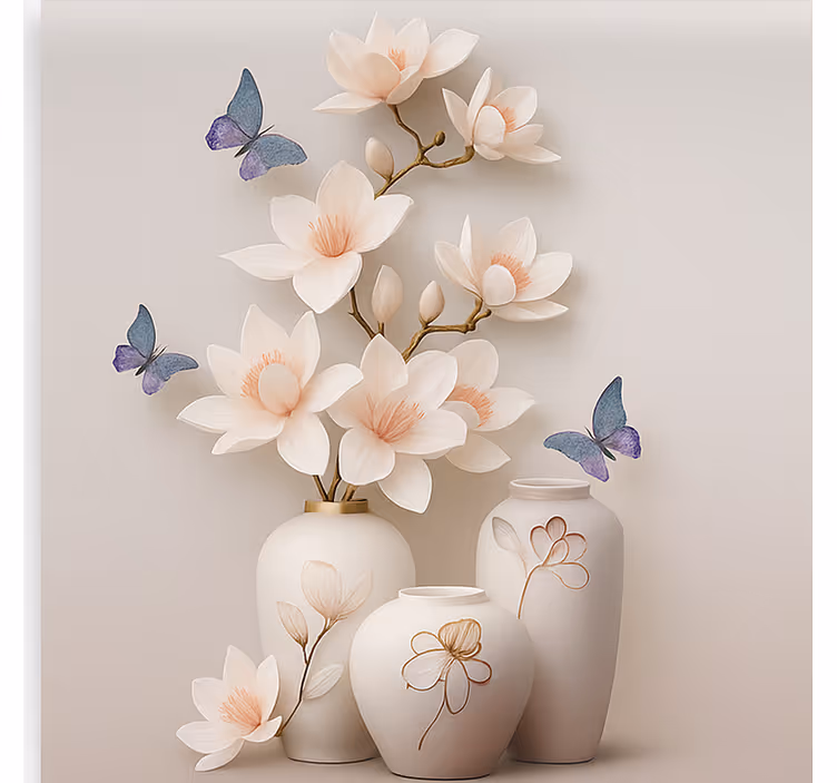 3d-blomsterkonst Rullgardin vardagsrum - Tenstickers
