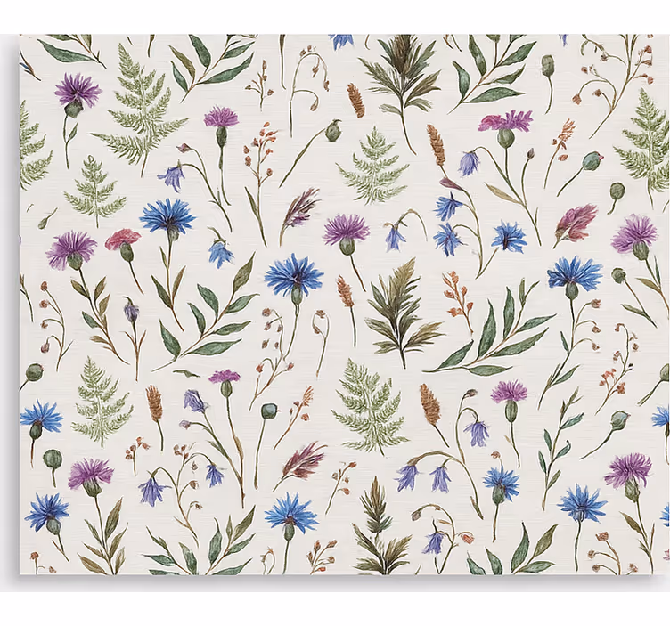 Mönster med vildblommig äng Rullgardin vardagsrum - Tenstickers