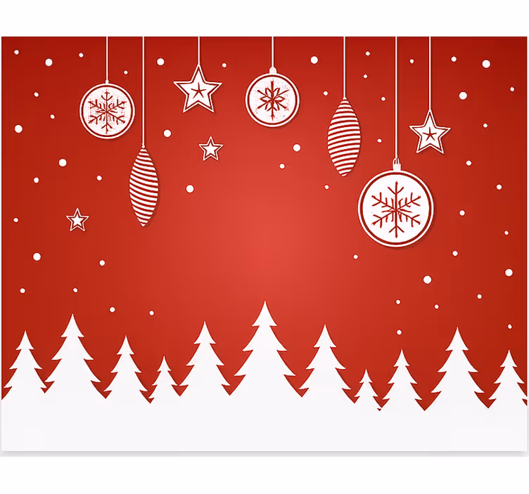 Röda julgranar Rullgardin vardagsrum - Tenstickers