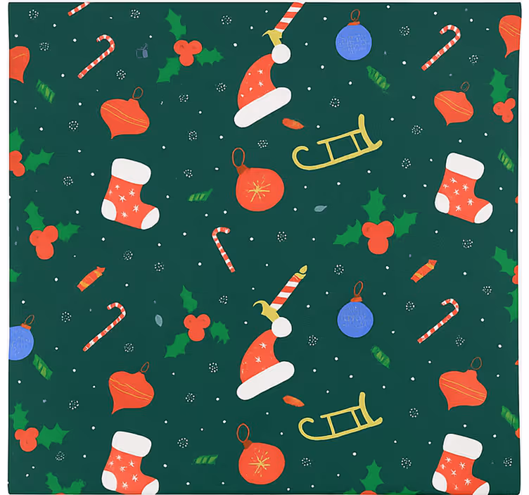 Jultomten pepparkaksmönster Rullgardin vardagsrum - Tenstickers