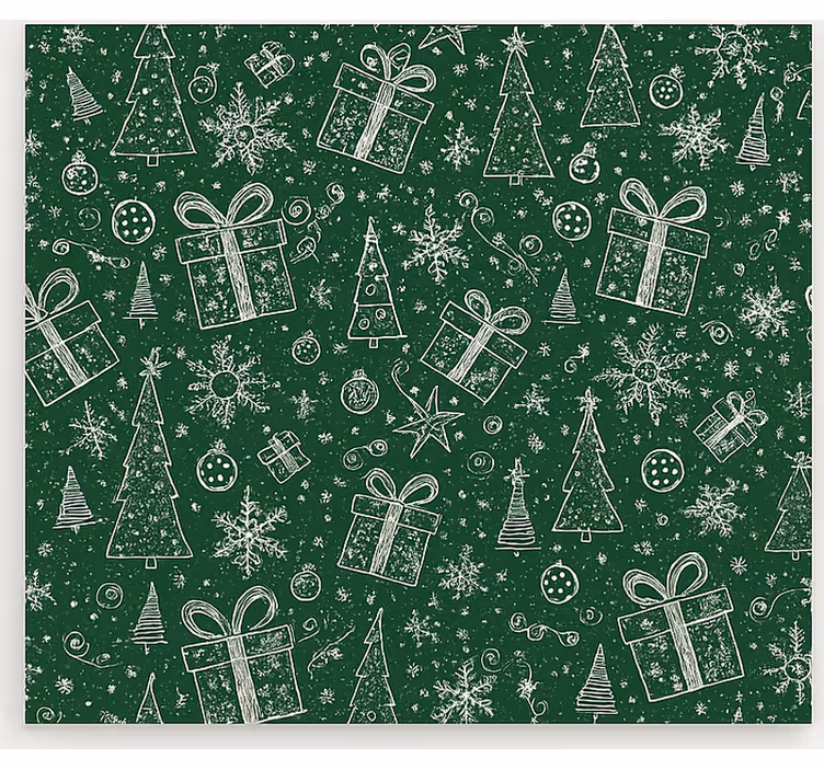 Grön vit jul Rullgardin vardagsrum - Tenstickers