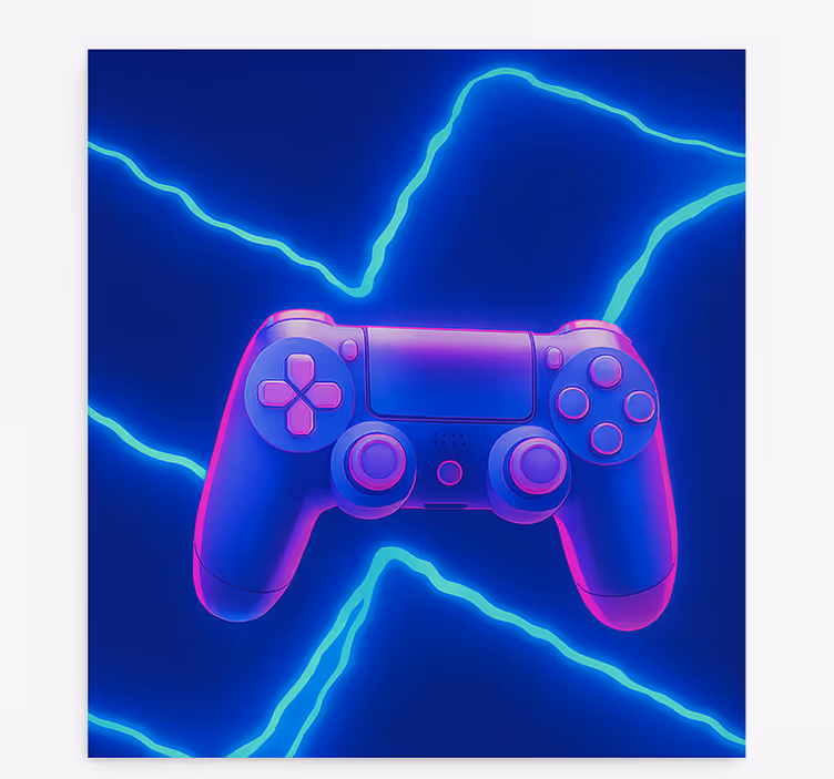3d neon x-kontroller Rullgardin nörd - Tenstickers