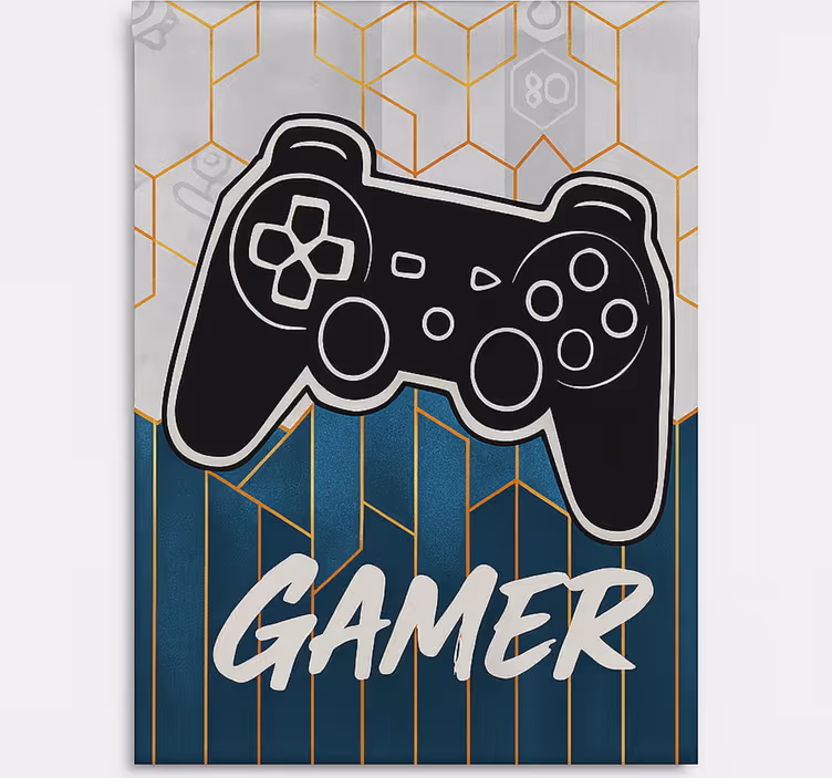 Hexagon gamer design Rullgardin nörd - Tenstickers