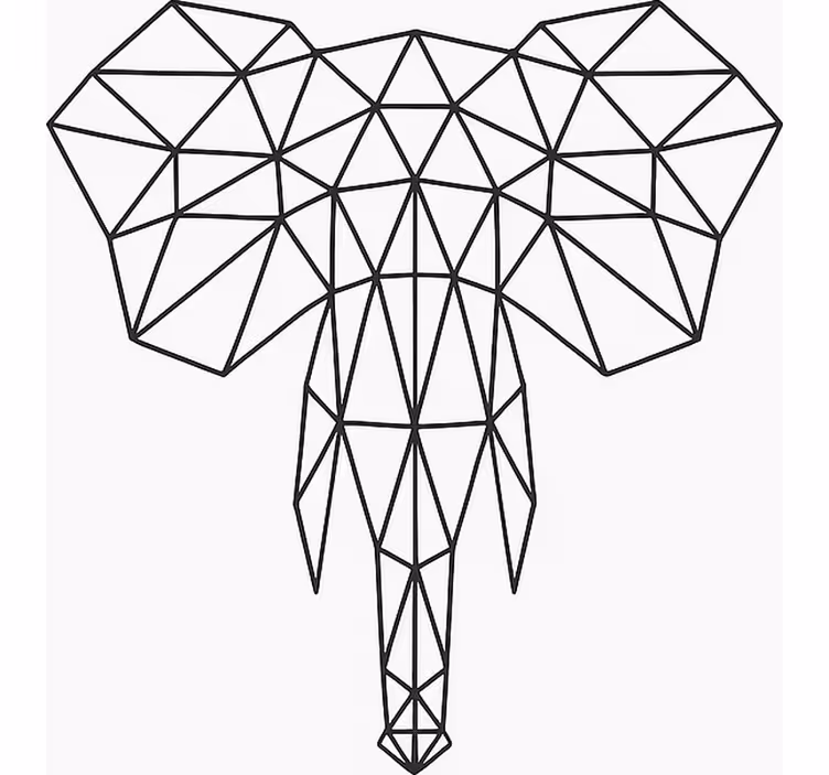 Modern geometrisk elefant Rullgardin tonåringar - Tenstickers