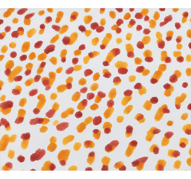 Orange och röda prickar Rullgardin tonåringar - Tenstickers