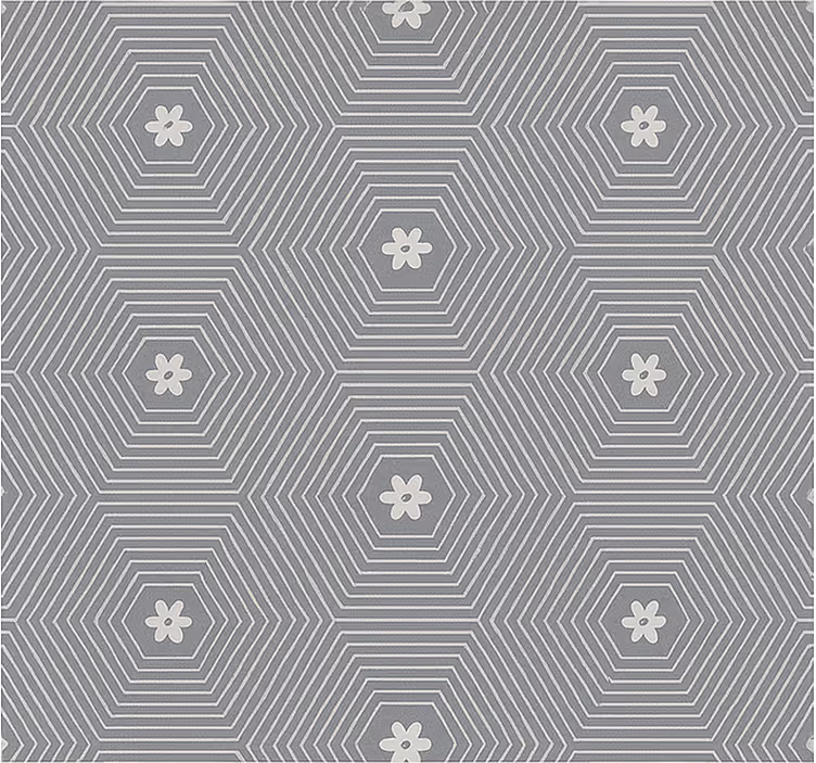 Grå hexagon geometrisk Rullgardin tonåringar - Tenstickers
