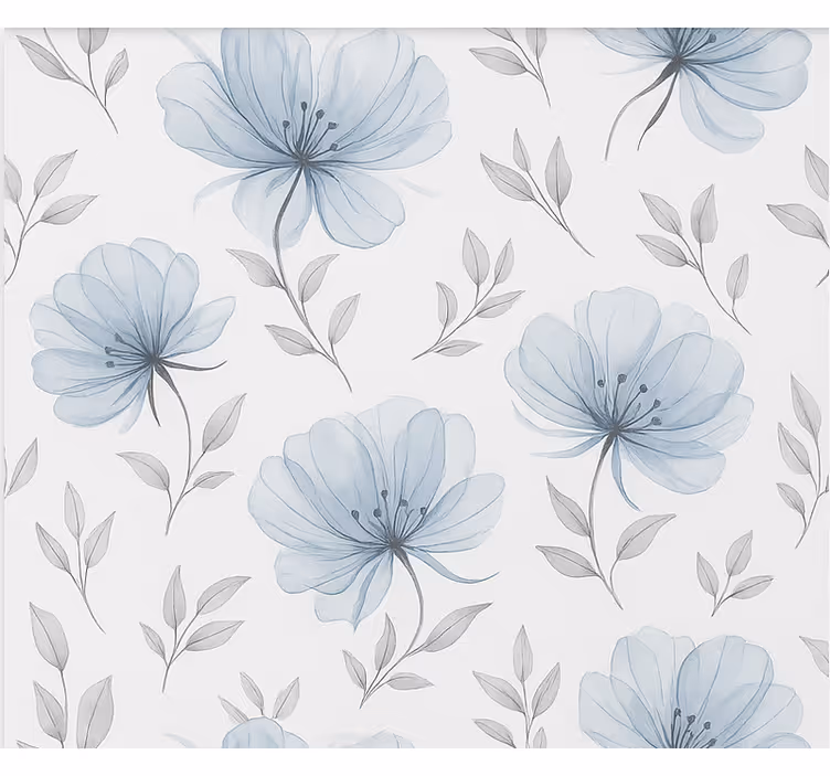 Blå eleganta blommor Rullgardin tonåringar - Tenstickers