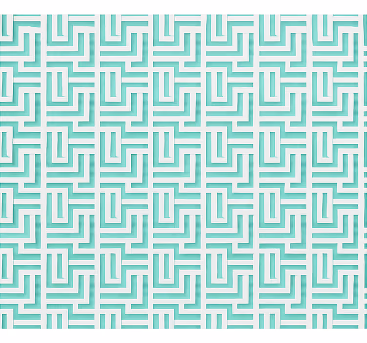 Blå geometrisk kvadrateffekt Rullgardin matsal - Tenstickers