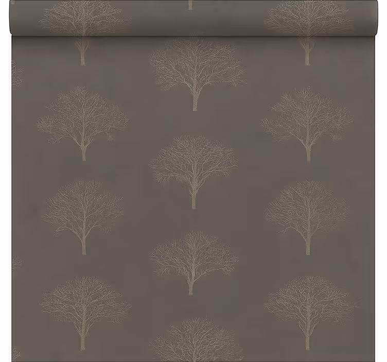 Beige svarta skogsträd Rullgardin matsal - Tenstickers