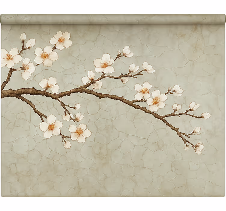 Blommande japanskt träd rullgardin för matsal - Tenstickers
