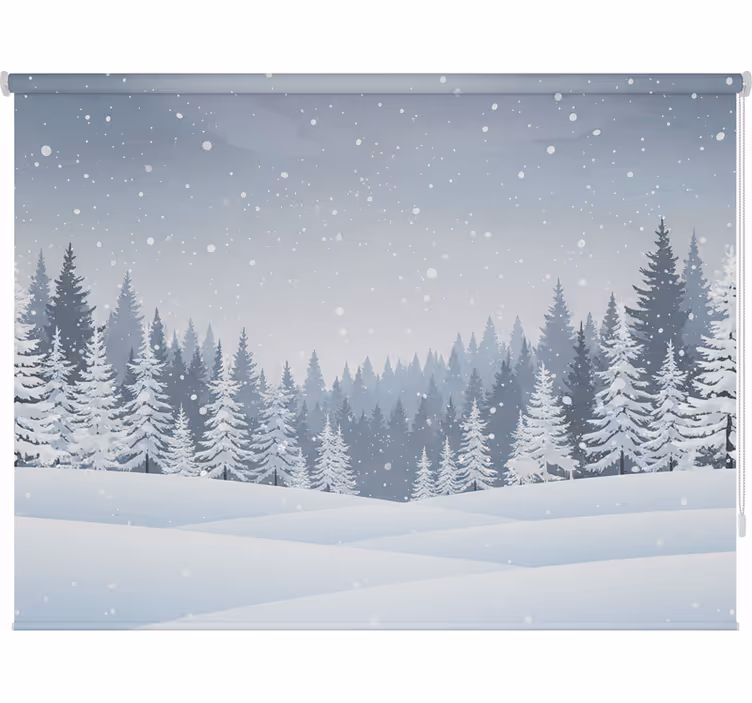 Rullgardin skandinavisk vinterskogsscener - Tenstickers