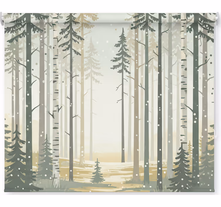 Rullgardin skandinavisk lugnande skandinavisk skog - Tenstickers