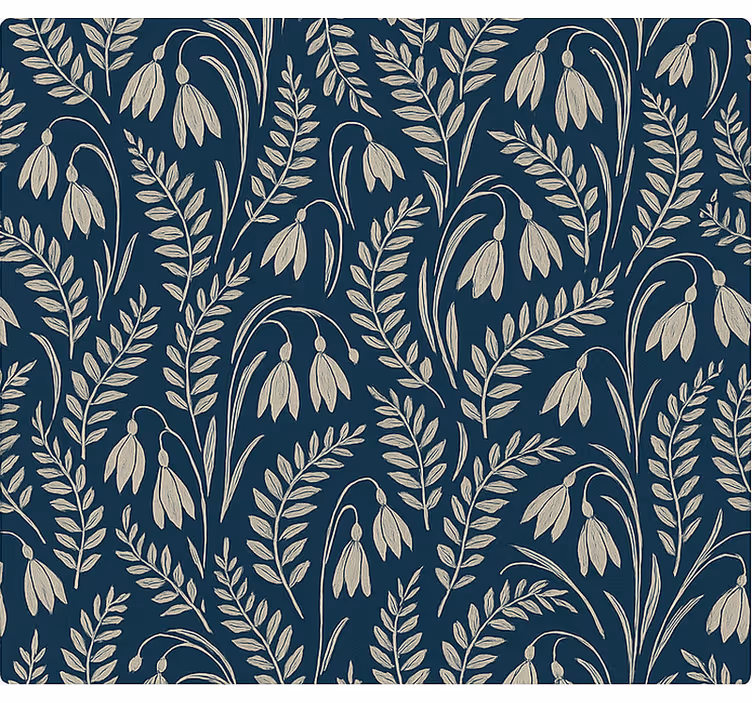 Rullgardin skandinavisk navybeige snödroppar - Tenstickers
