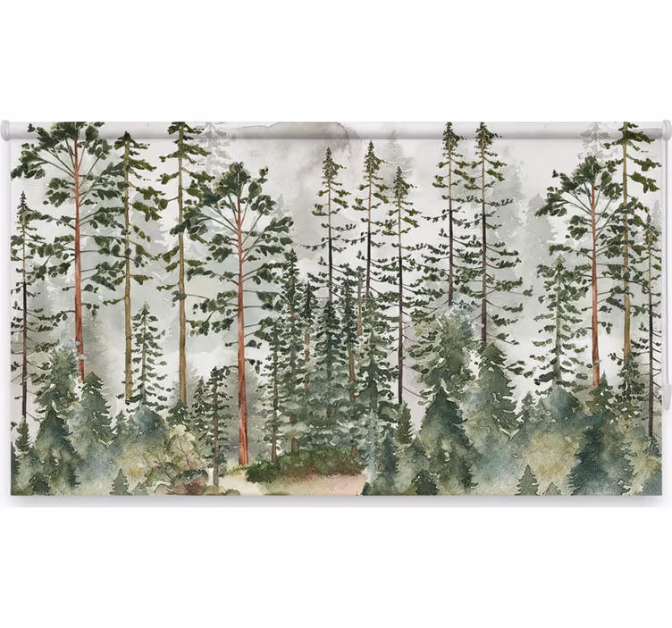 Rullgardin träd skogsvägg barnkammare - Tenstickers