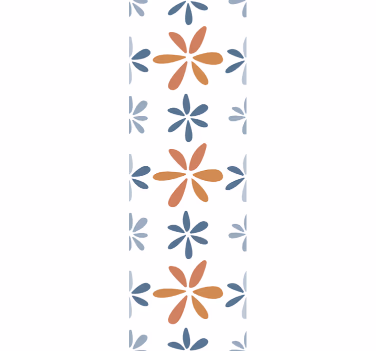 Rullgardin för matsal med blommiga geometriska mönster - Tenstickers