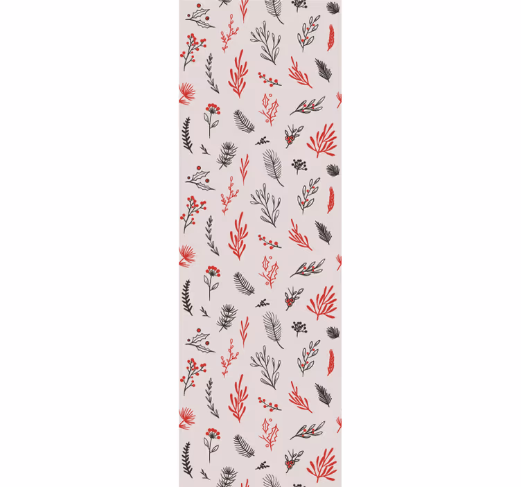Rullgardin kök med rosa botaniska motiv - Tenstickers