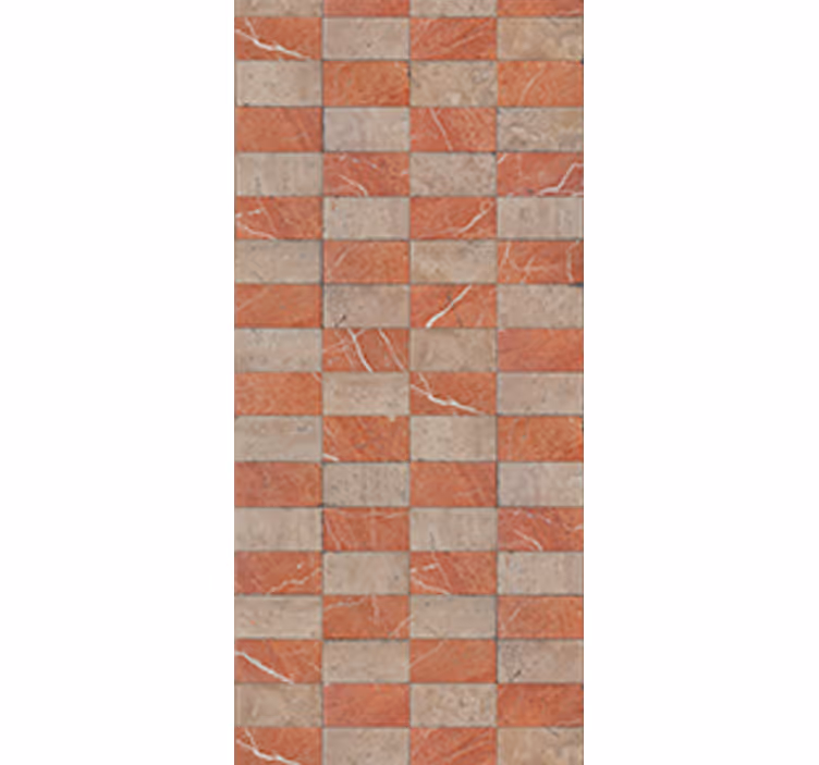 Rullgardin kök geometriska beige plattor - Tenstickers