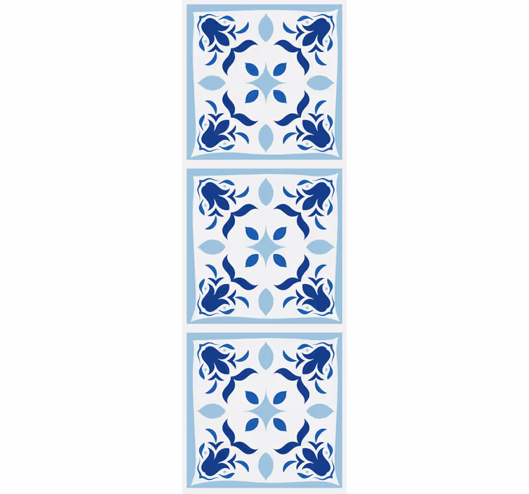 Rullgardin kök typiska portugisiska kakelblommor - Tenstickers