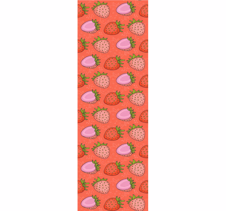 Rullgardin kök sömlösa röda och rosa jordgubbar - Tenstickers