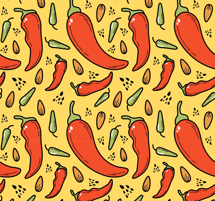 Rullgardin kök röd och grön het chili - Tenstickers