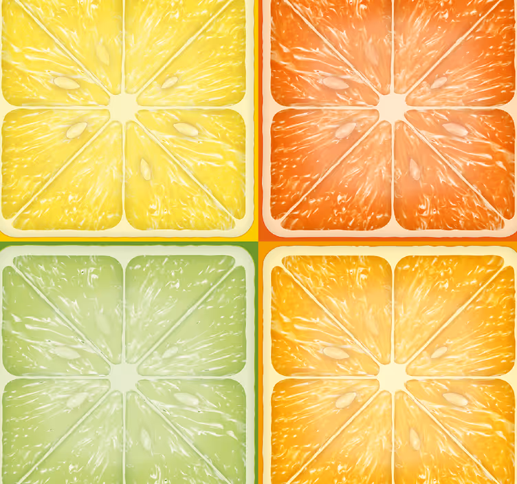 Rullgardin kök färgglad citrusstruktur - Tenstickers