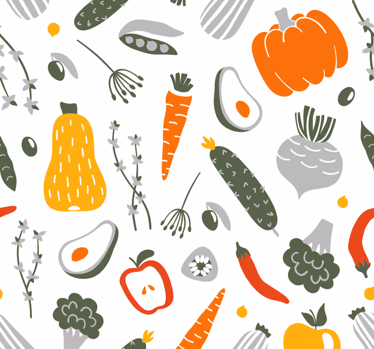 Rullgardin kök frukt och grönsakscollection - Tenstickers