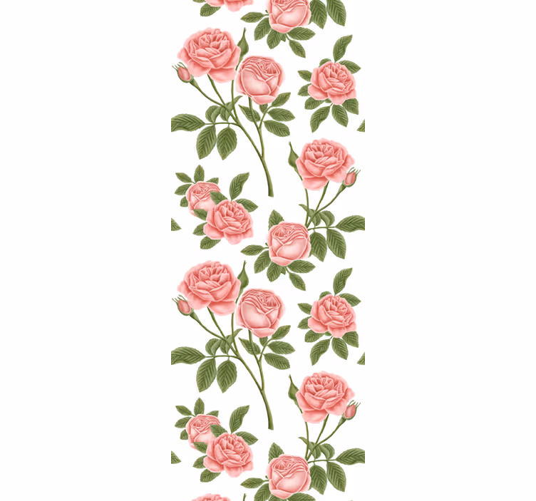 Rullgardin kök blommönster rosor - Tenstickers