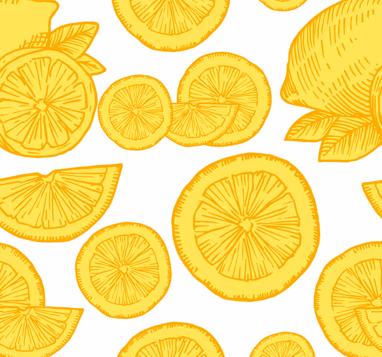 Rullgardin kök orange och citron skiss - Tenstickers
