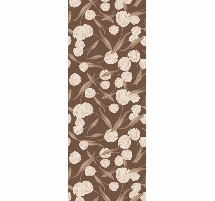 Rullgardin för matsal elegant beige tulpanmönster - Tenstickers