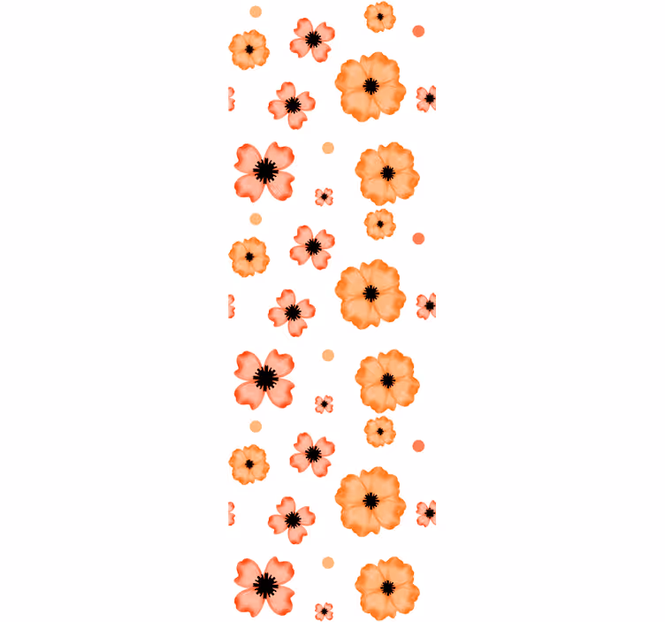 Rullgardin för matsal i orange och rosa akvarellmönster - Tenstickers