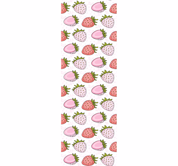 Rullgardin för matsal sömlösa rosa och röda jordgubbar - Tenstickers