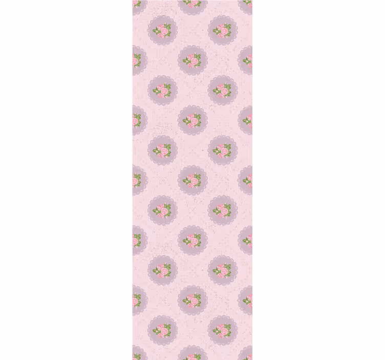 Rullgardin för matsal shabby chic rosa rutigt mönster - Tenstickers