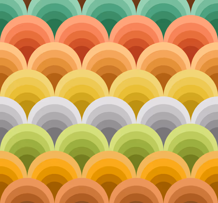Rullgardin för matsal vintage med orange cirklar - Tenstickers