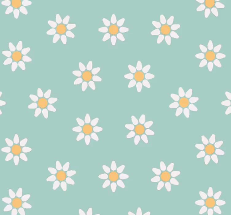 Rrullgardin barn grön blommönster - Tenstickers