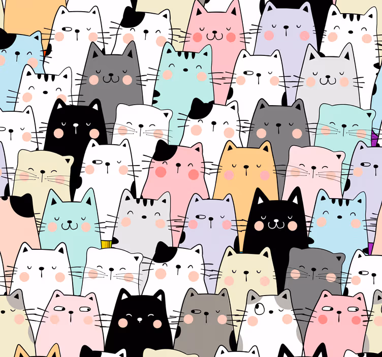 Rullgardin barn katter - Tenstickers