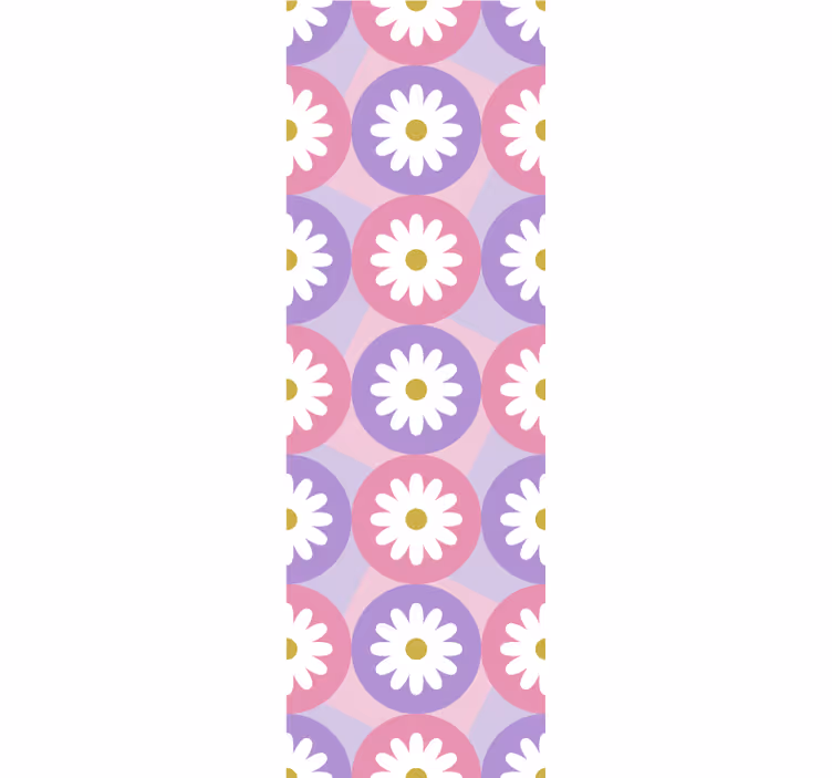 Rrullgardin barn lila rosa prästkrage rutmönster - Tenstickers