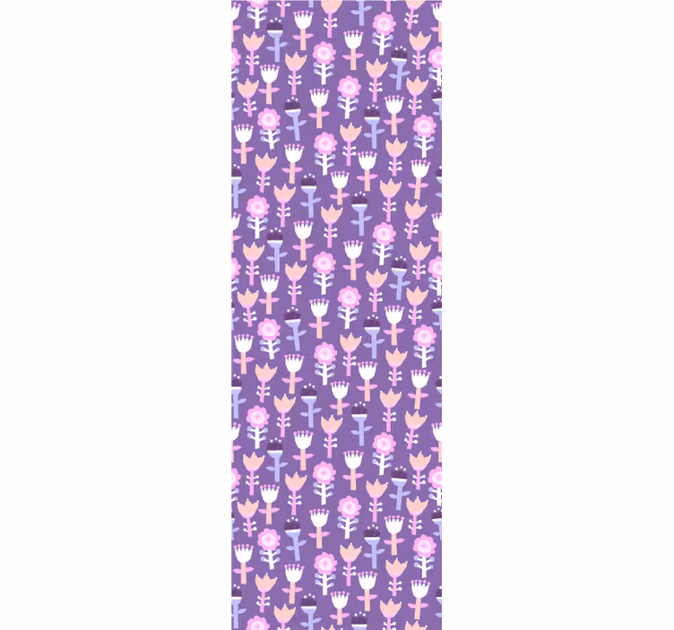 Rullgardin barn lila toner abstrakt blommönster - Tenstickers