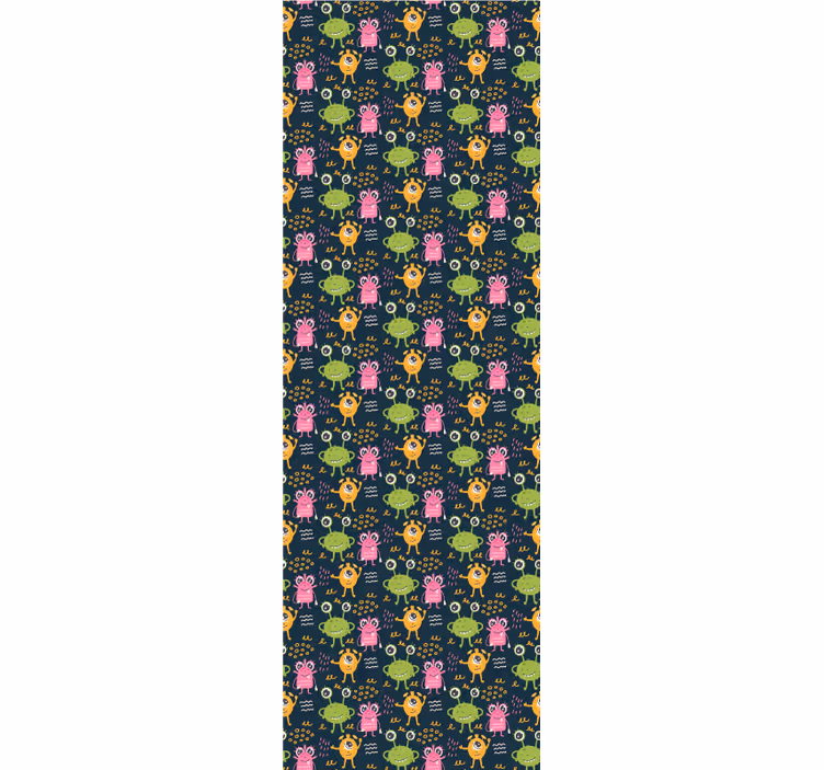 Rrullgardin barn roliga färgglada utomjordingar illustration - Tenstickers