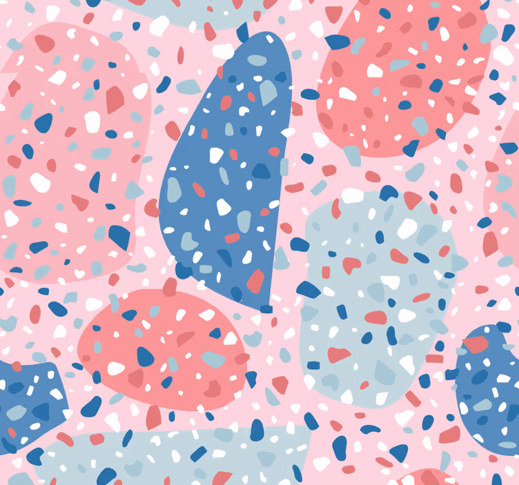 Rullgardin barn rosa terrazzo - Tenstickers