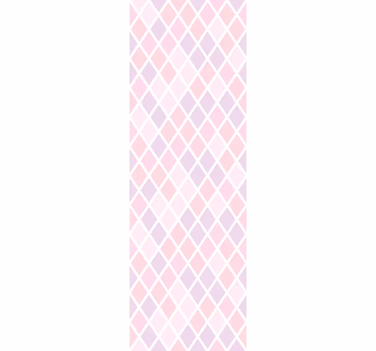 Rullgardin barn rosa och vita romber design - Tenstickers