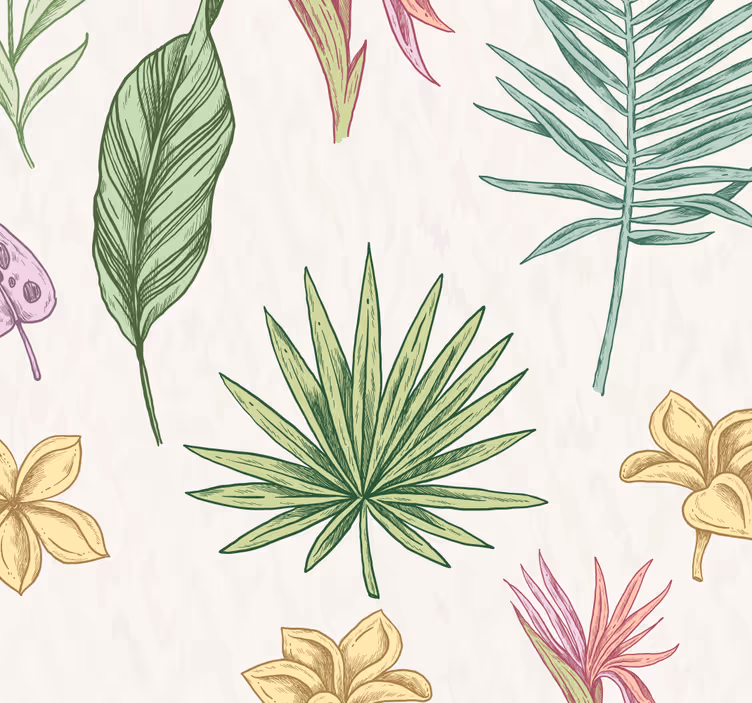 Rrullgardin barn blommor och palmer - Tenstickers